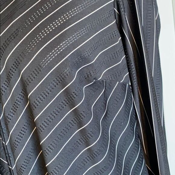 Lane Bryant Collared Zip-Up Chevron Long Sleeve Layering Blouse Black 14/16 EUC - Picture 9 of 15